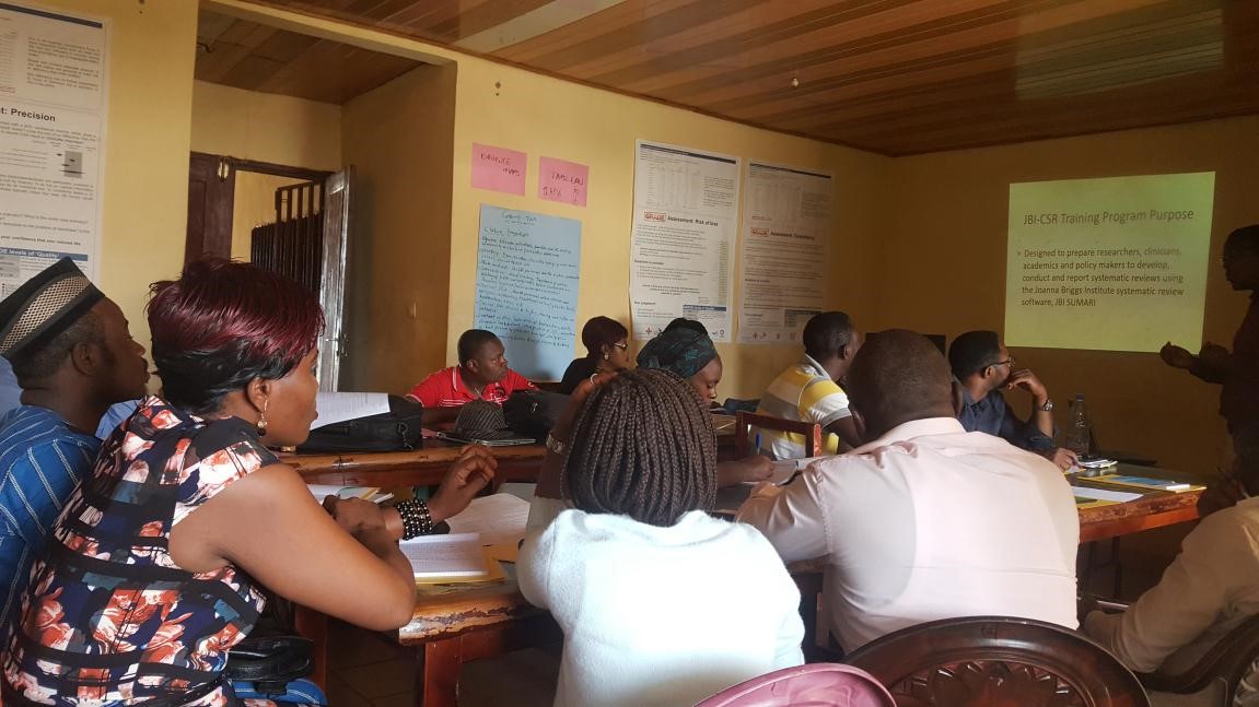 Promoting EIDM amongst health care and education policy-makers through JBI- Comprehensive Systematic Review Premier Course Training; eBASE Africa, Cam
