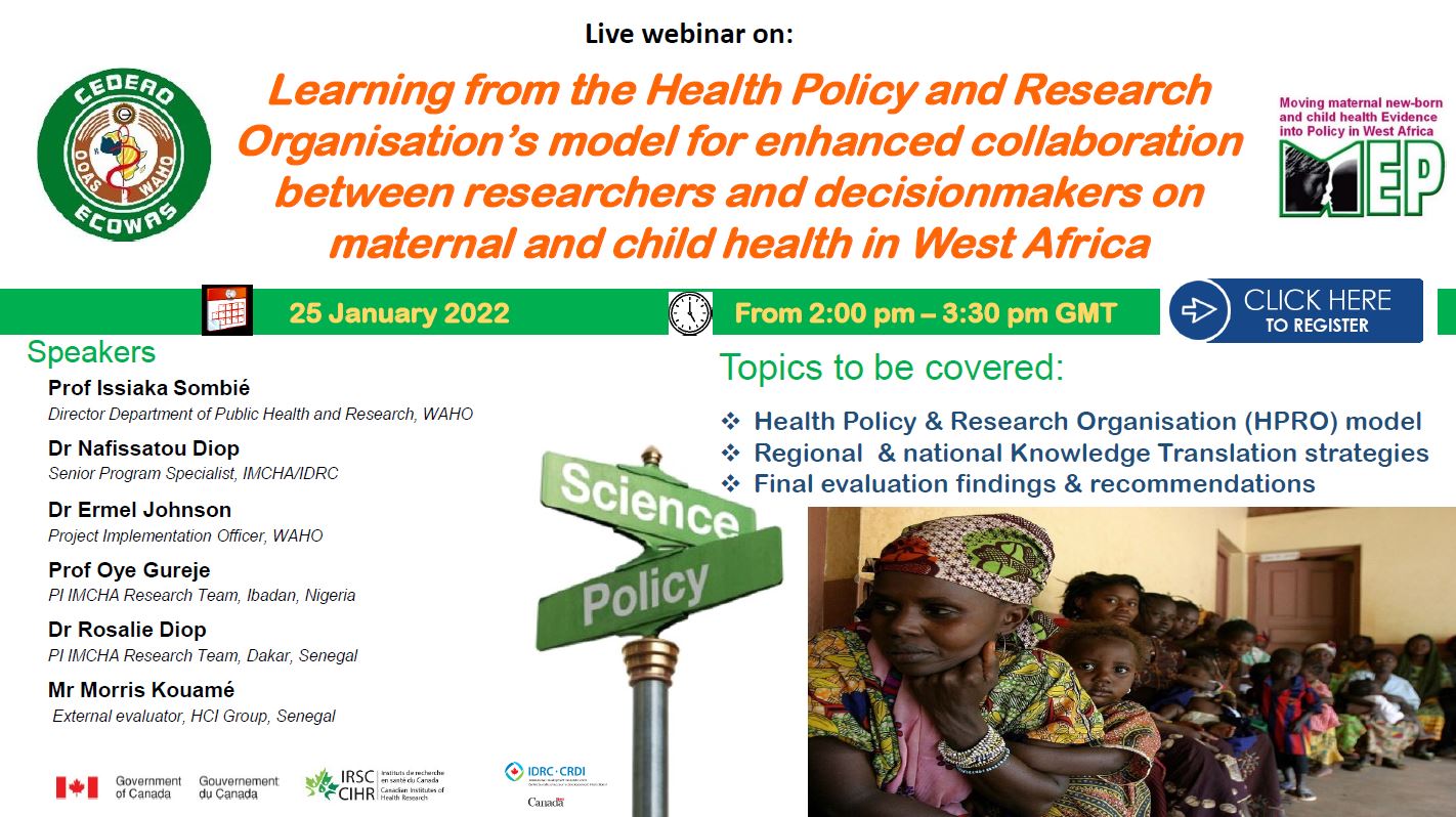 Learning from the Health Policy and Research Organisation’s model for enhanced collaboration between researchers and decisionmakers on maternal and child health in West Africa