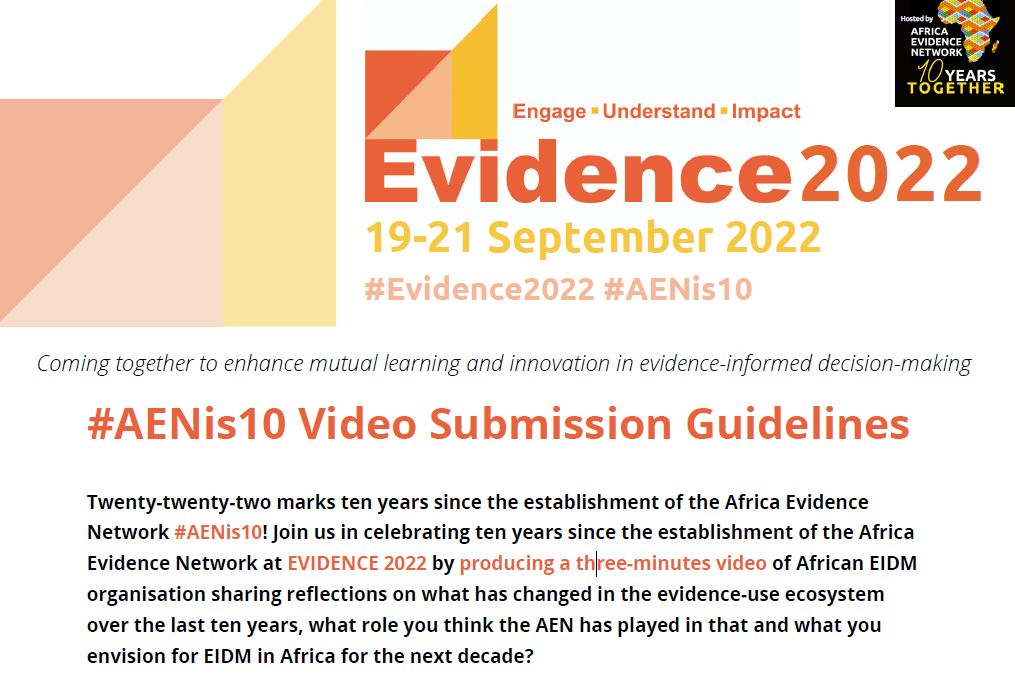 EVIDENCE 2022 | #AENis10 Video Submission Guidelines