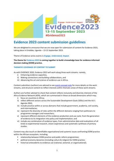 EVIDENCE 2023 | Content Submission Guidelines