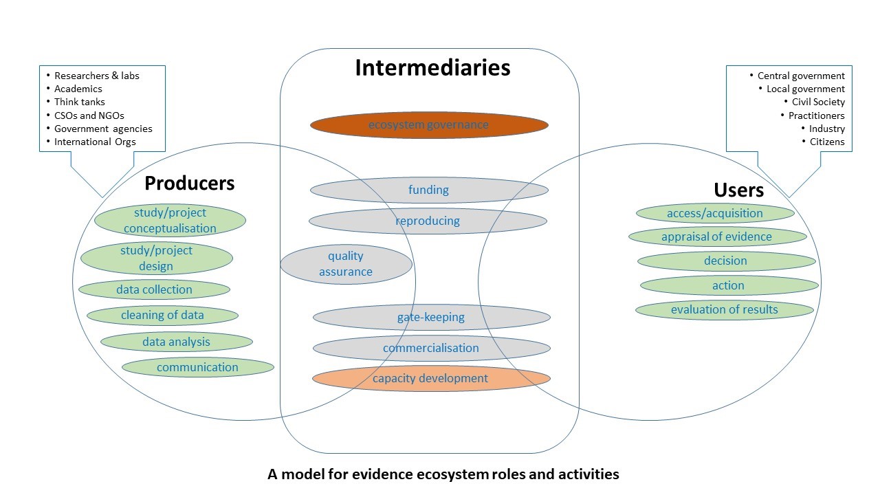 A model for evidence ecosystem roles and activities