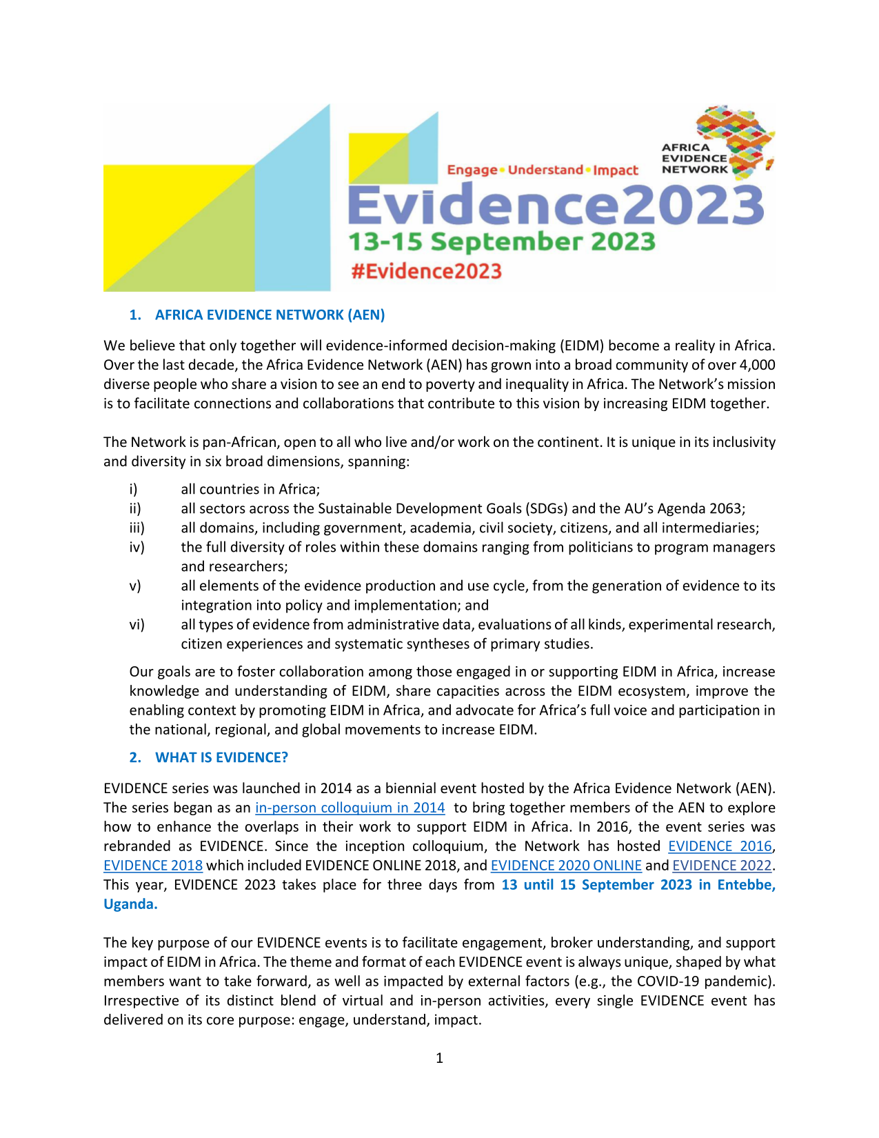 Evidence 2023 concept note