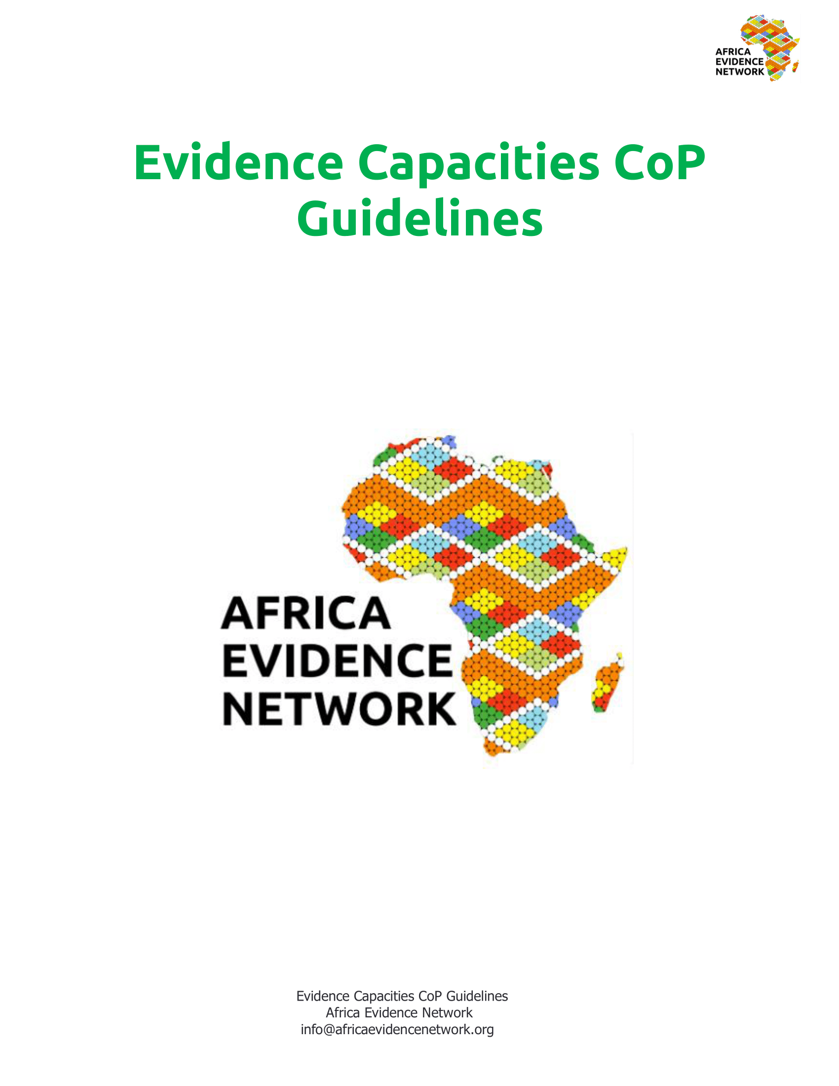Evidence Capacities CoP Guidelines