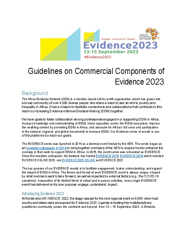 Guidelines on Commercial Components of Evidence 2023